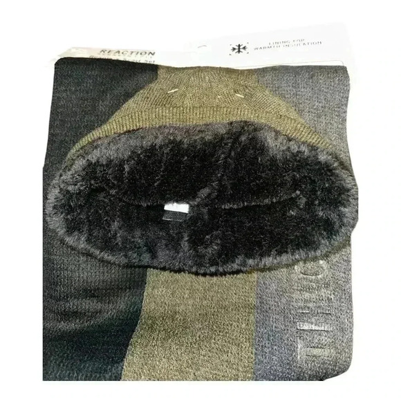 Kenneth Cole Gray/Green Mens Scarf and Beanie Set - Picture 6 of 6